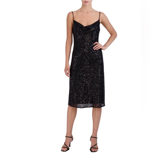 BCBG Paris Women's Sequin Slip on lined Dress NWT Size Large (12-14) 😍 🤩 - Picture 1 of 13